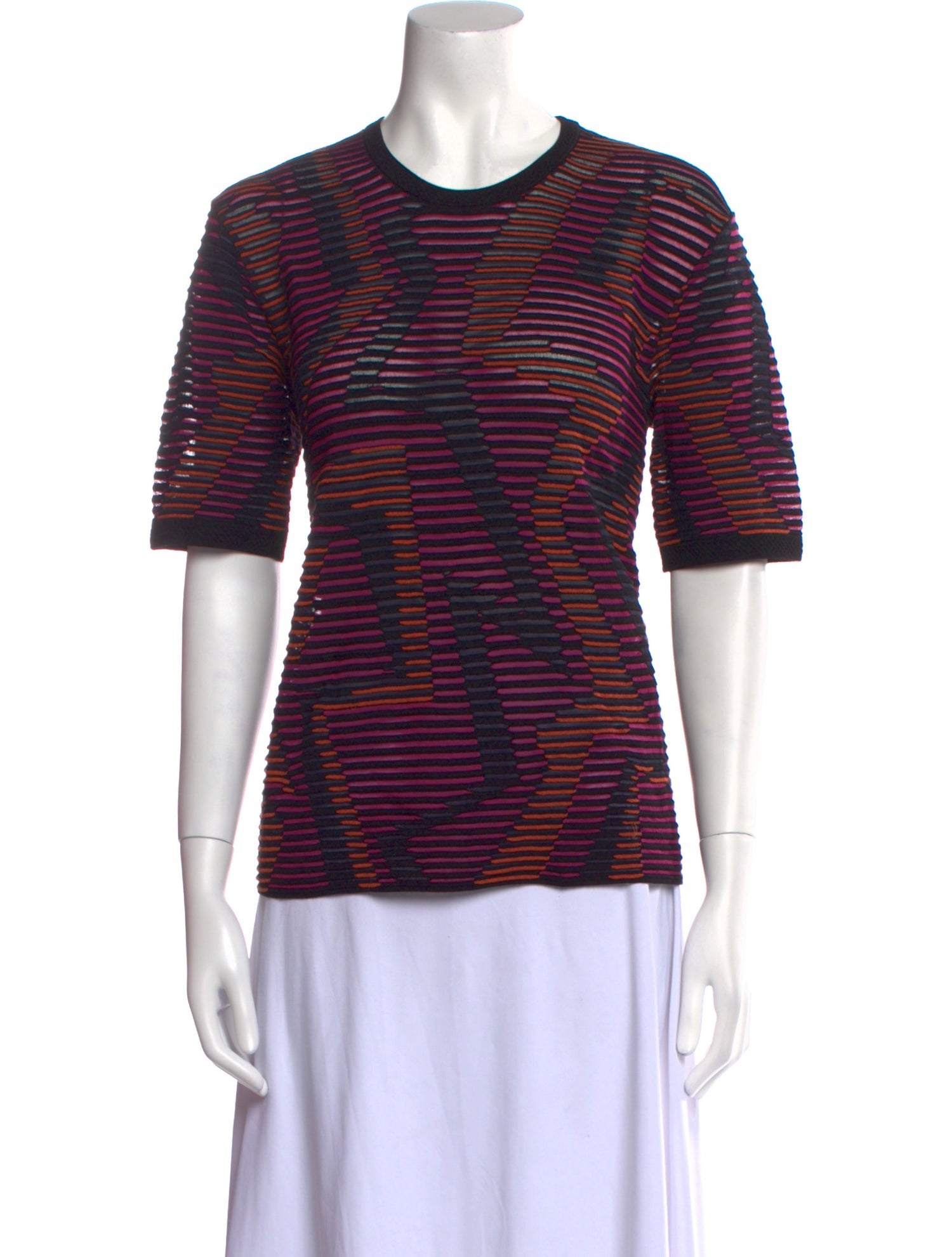 M Missoni Striped Crew Neck T-Shirt