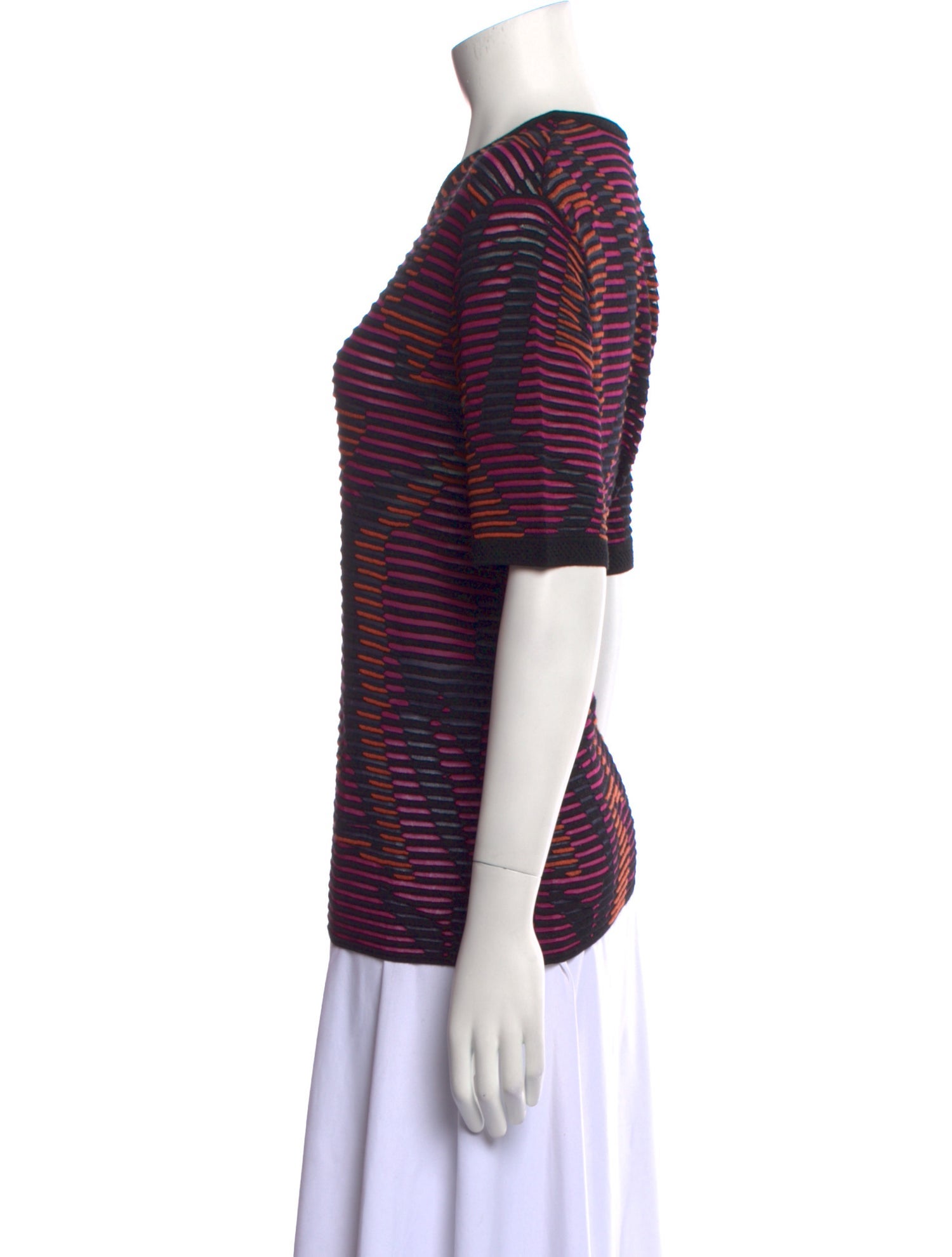 M Missoni Striped Crew Neck T-Shirt