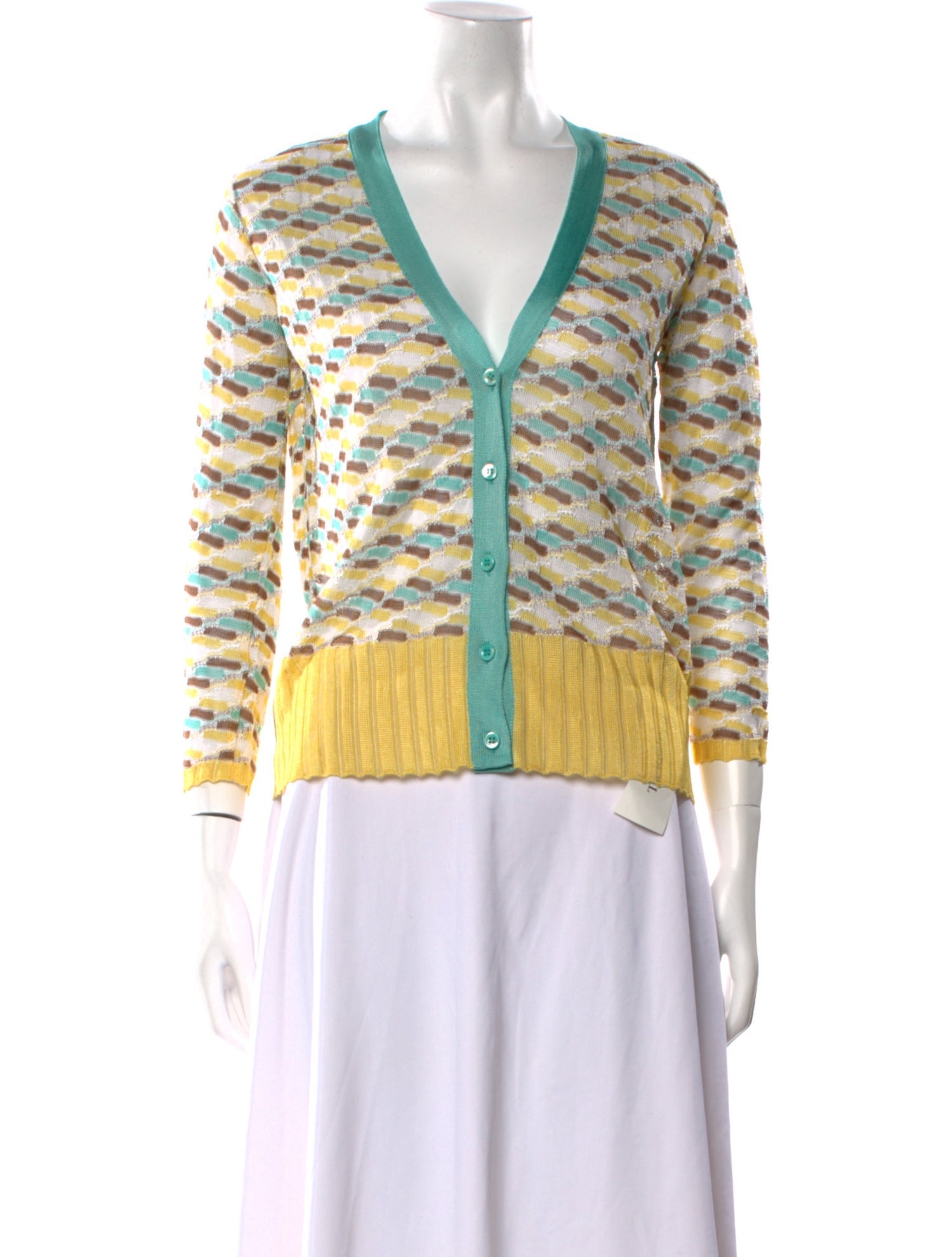 M Missoni Striped V-Neck Sweater