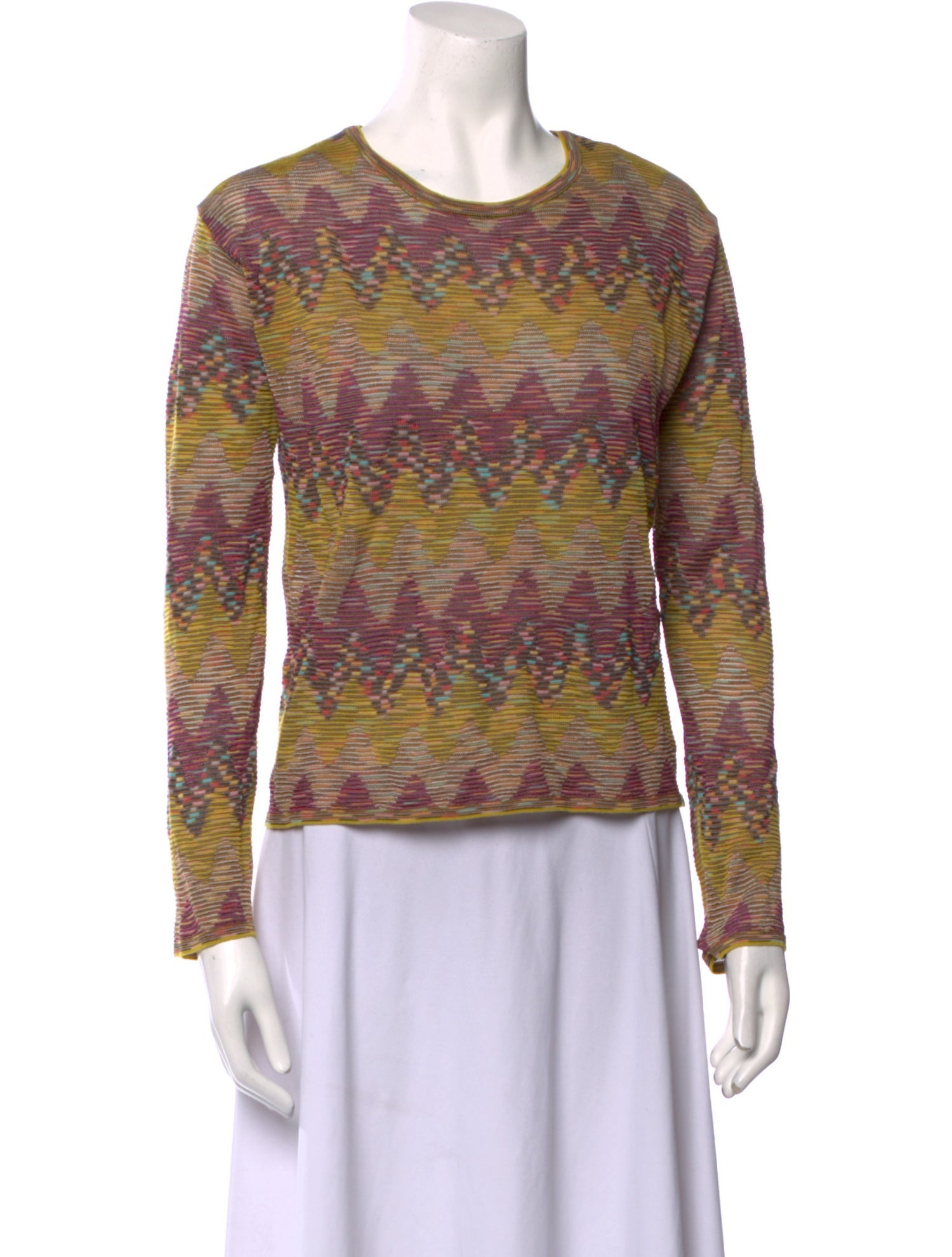 M Missoni Printed Bateau Neckline Sweatshirt w/ Tags