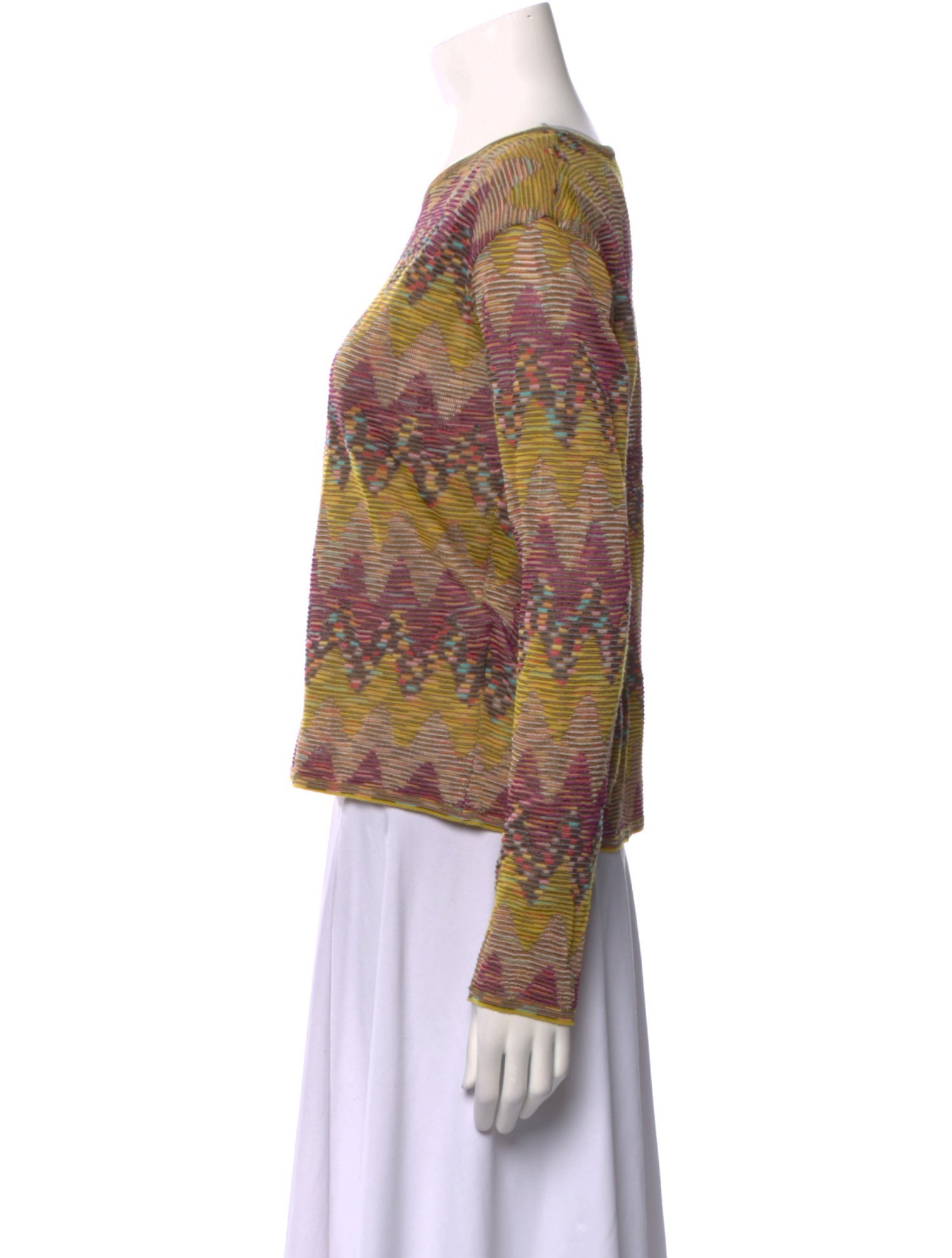 M Missoni Printed Bateau Neckline Sweatshirt w/ Tags