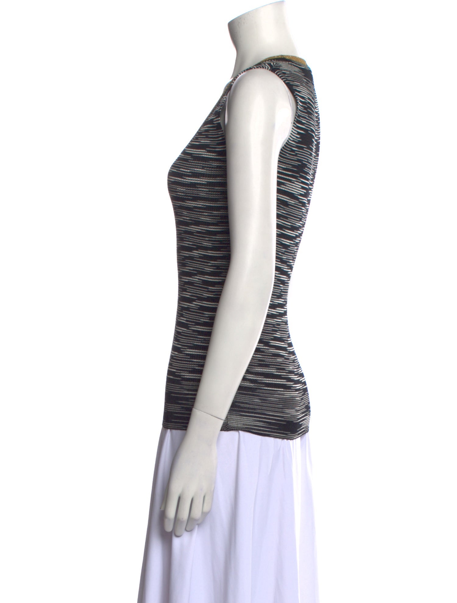 M Missoni Striped Scoop Neck Top