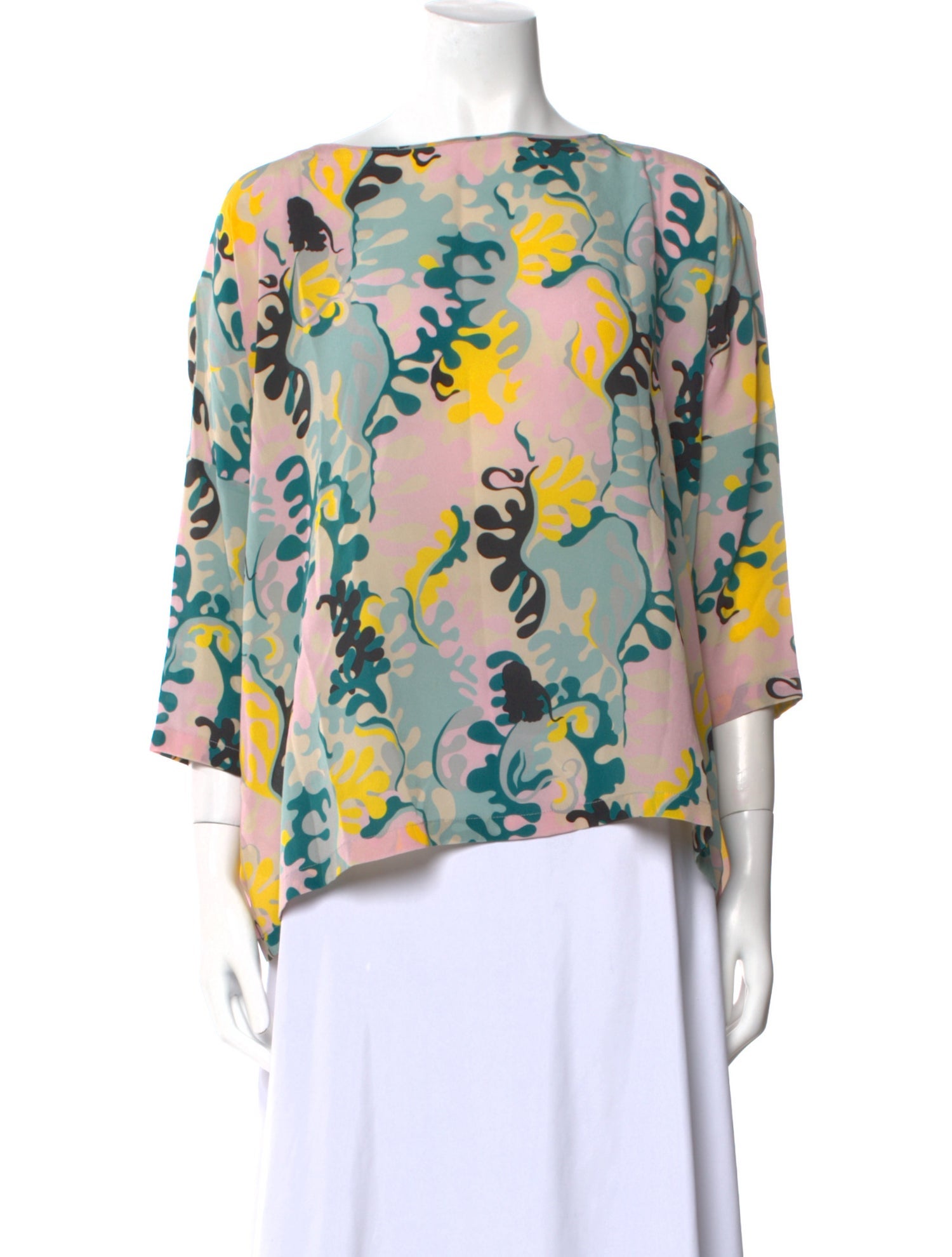 M Missoni Silk Floral Print Blouse
