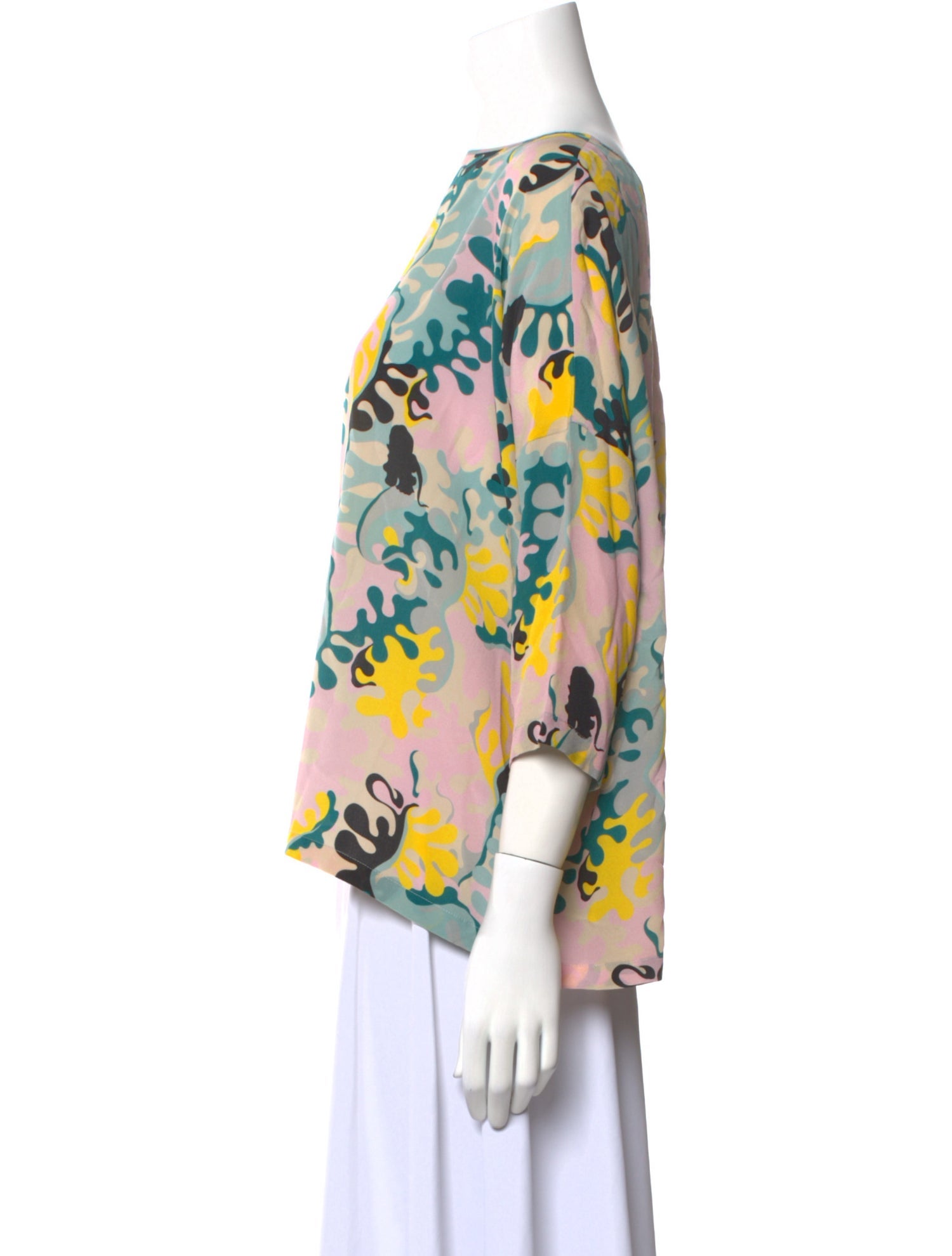 M Missoni Silk Floral Print Blouse