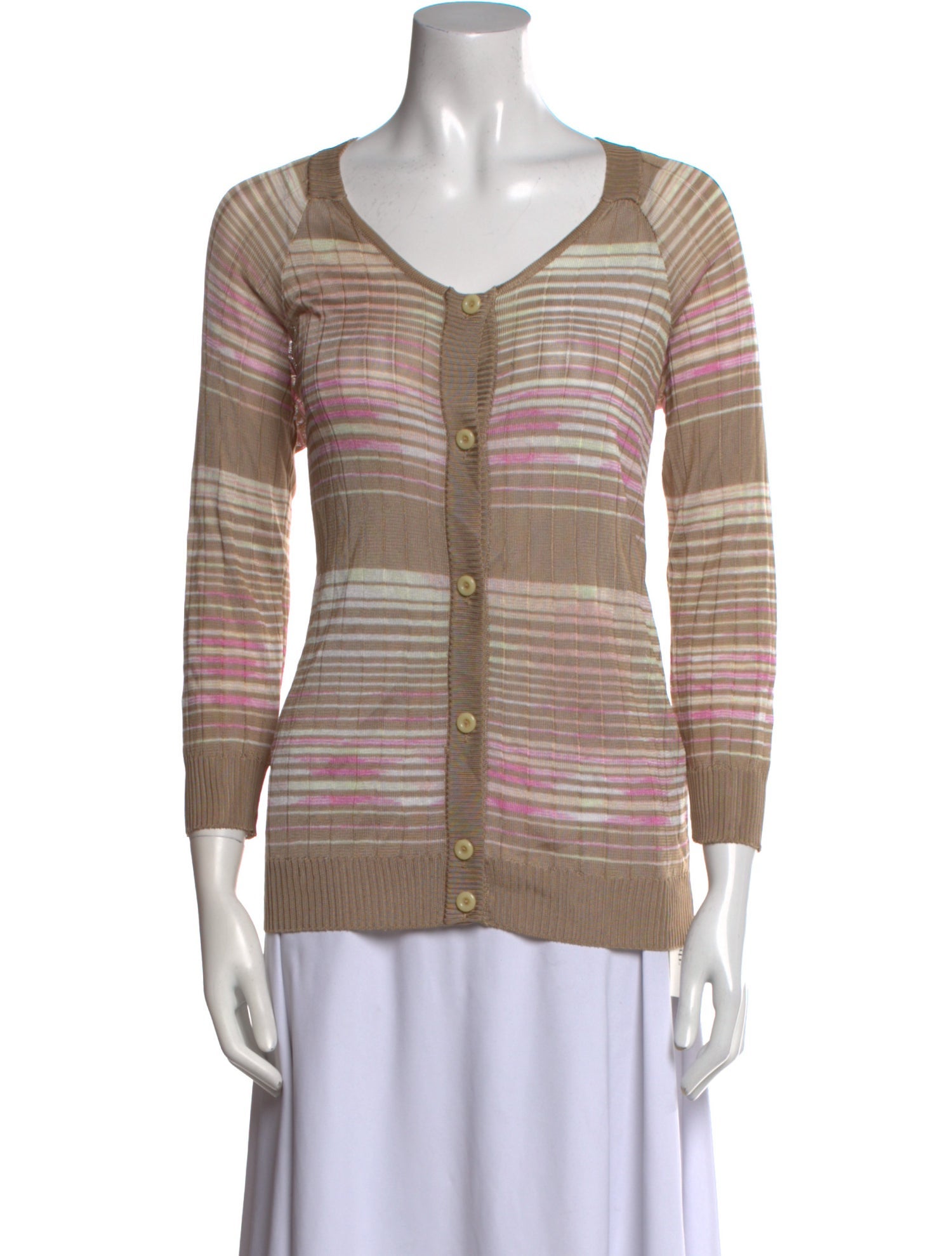 M Missoni Striped V-Neck Sweater