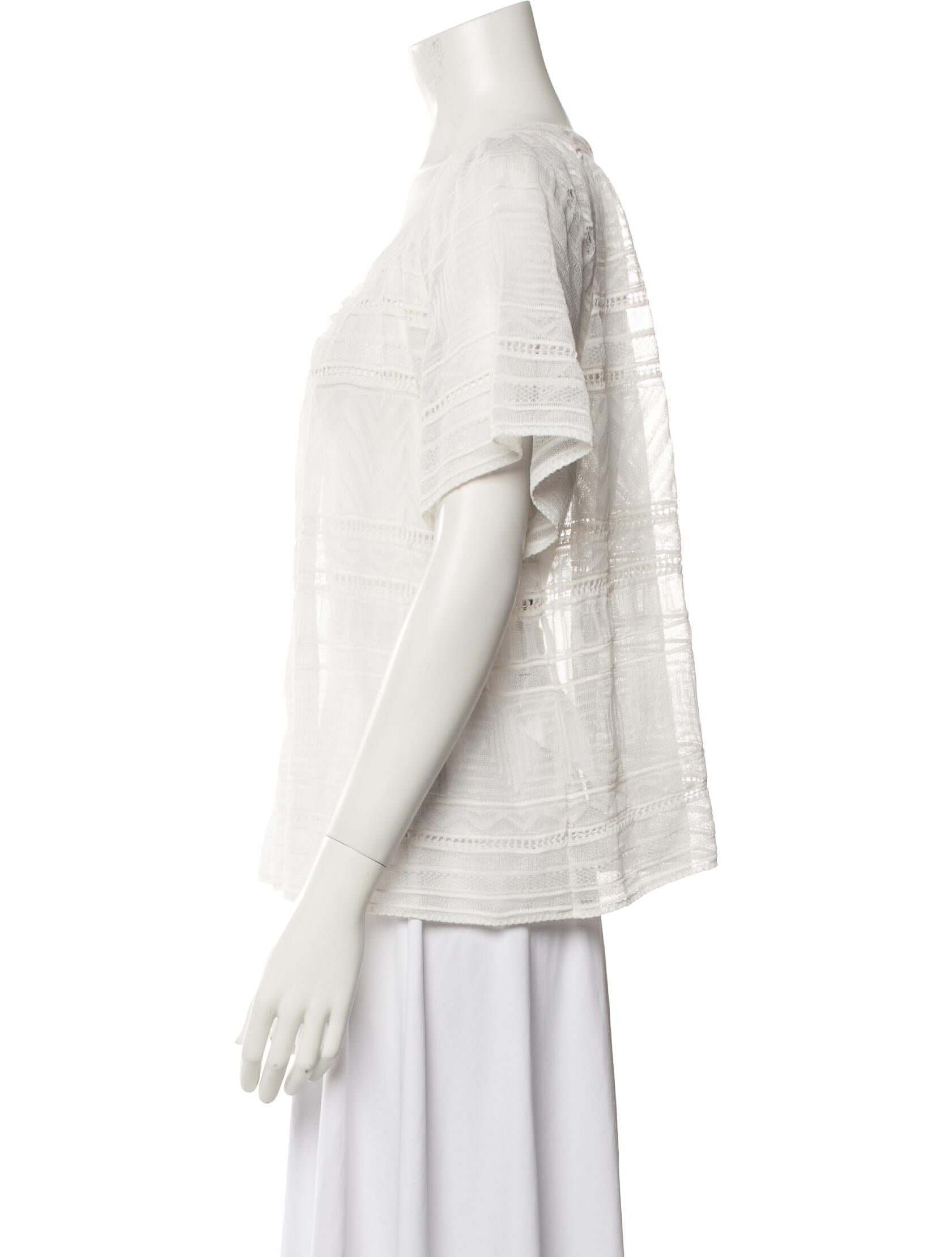 M Missoni Scoop Neck Short Sleeve Blouse