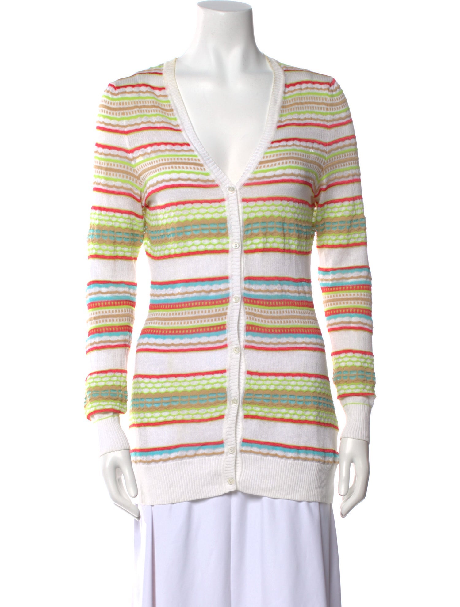 M Missoni Striped V-Neck Sweater