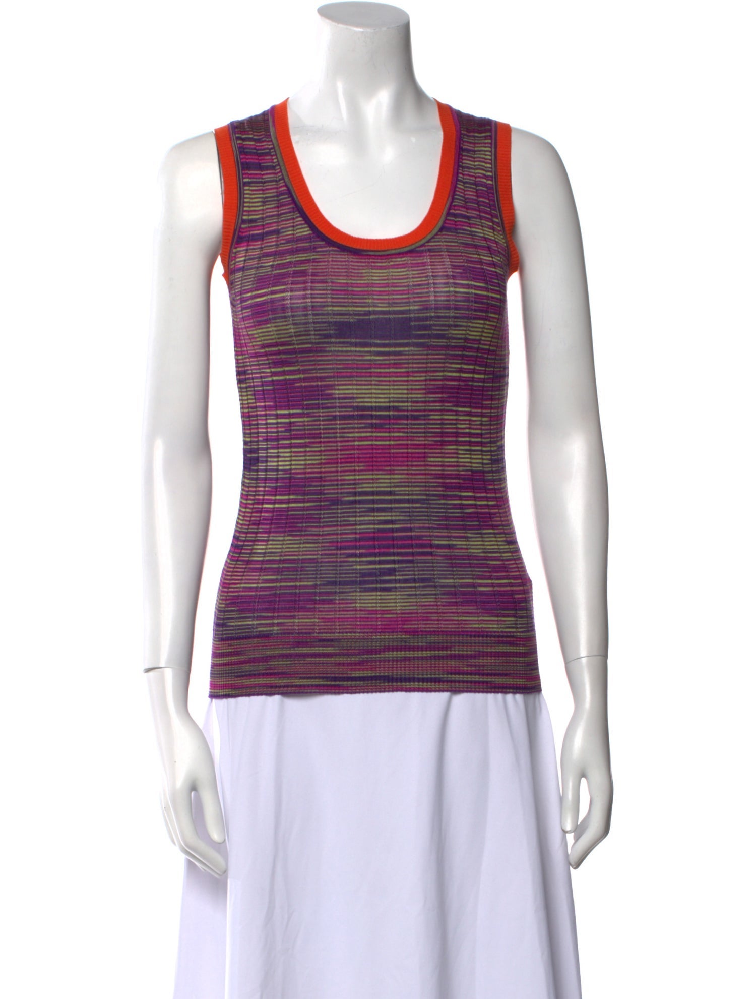 M Missoni Striped Scoop Neck Top