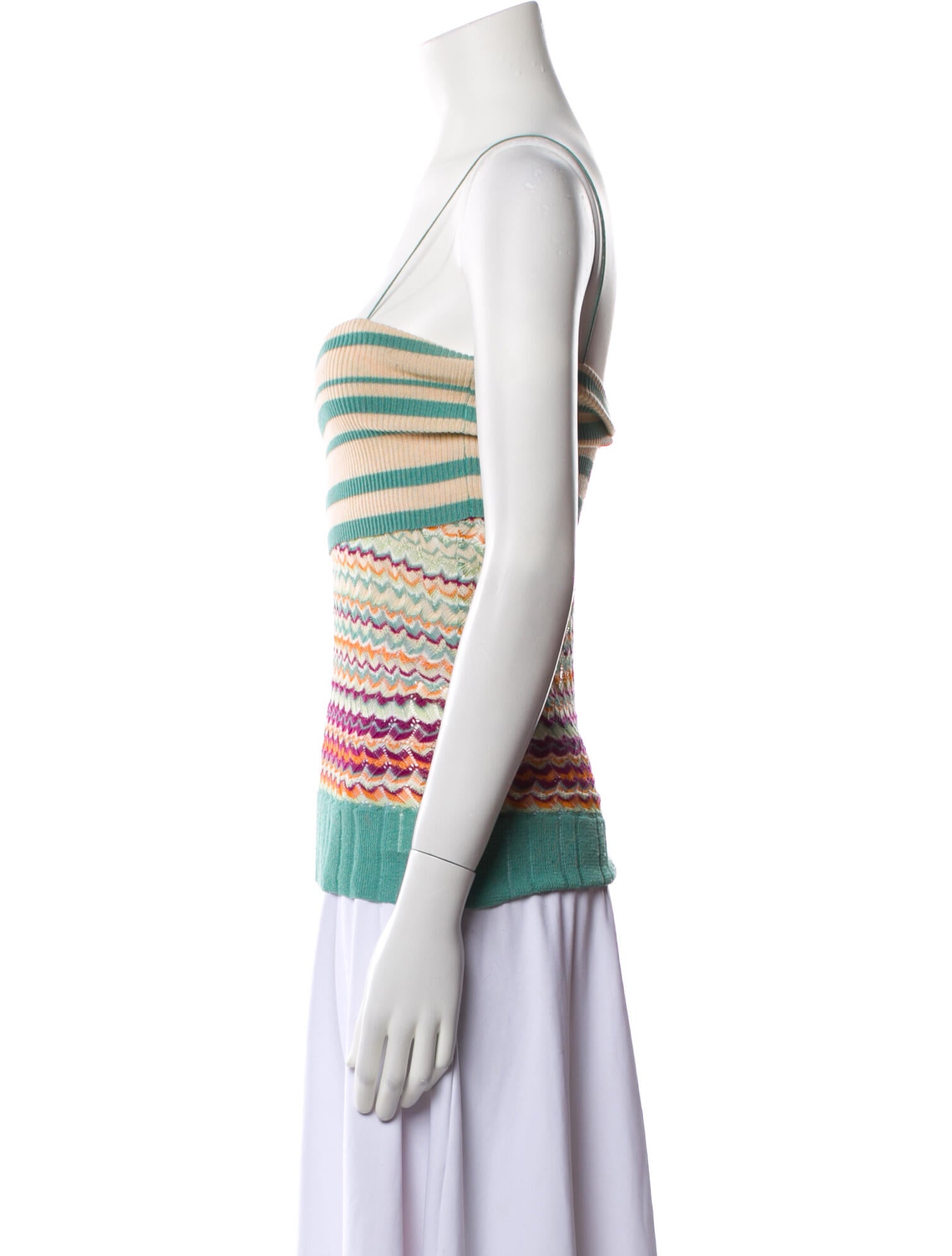 M Missoni Striped Square Neckline Top