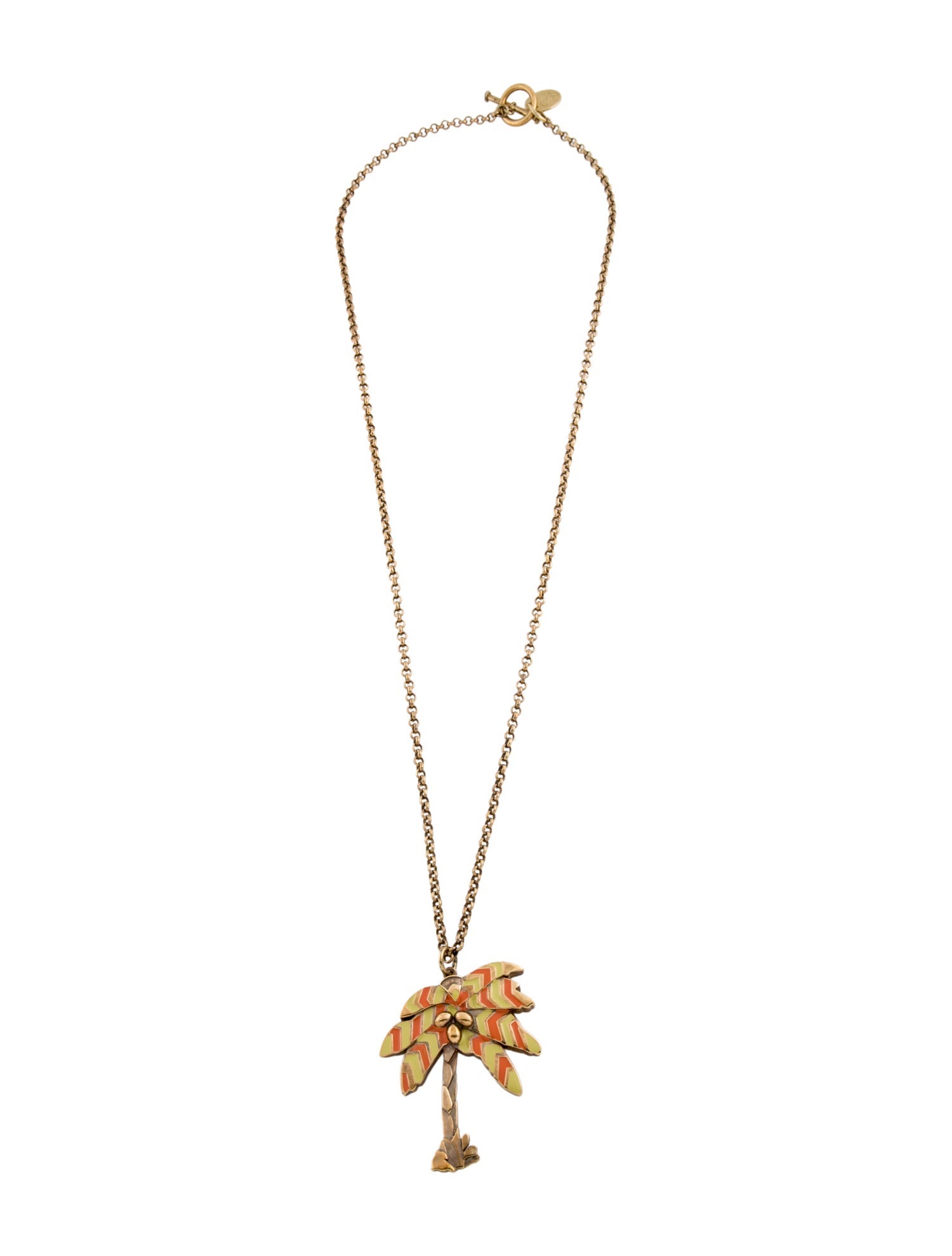 M Missoni Enamel Palm Tree Pendant Necklace