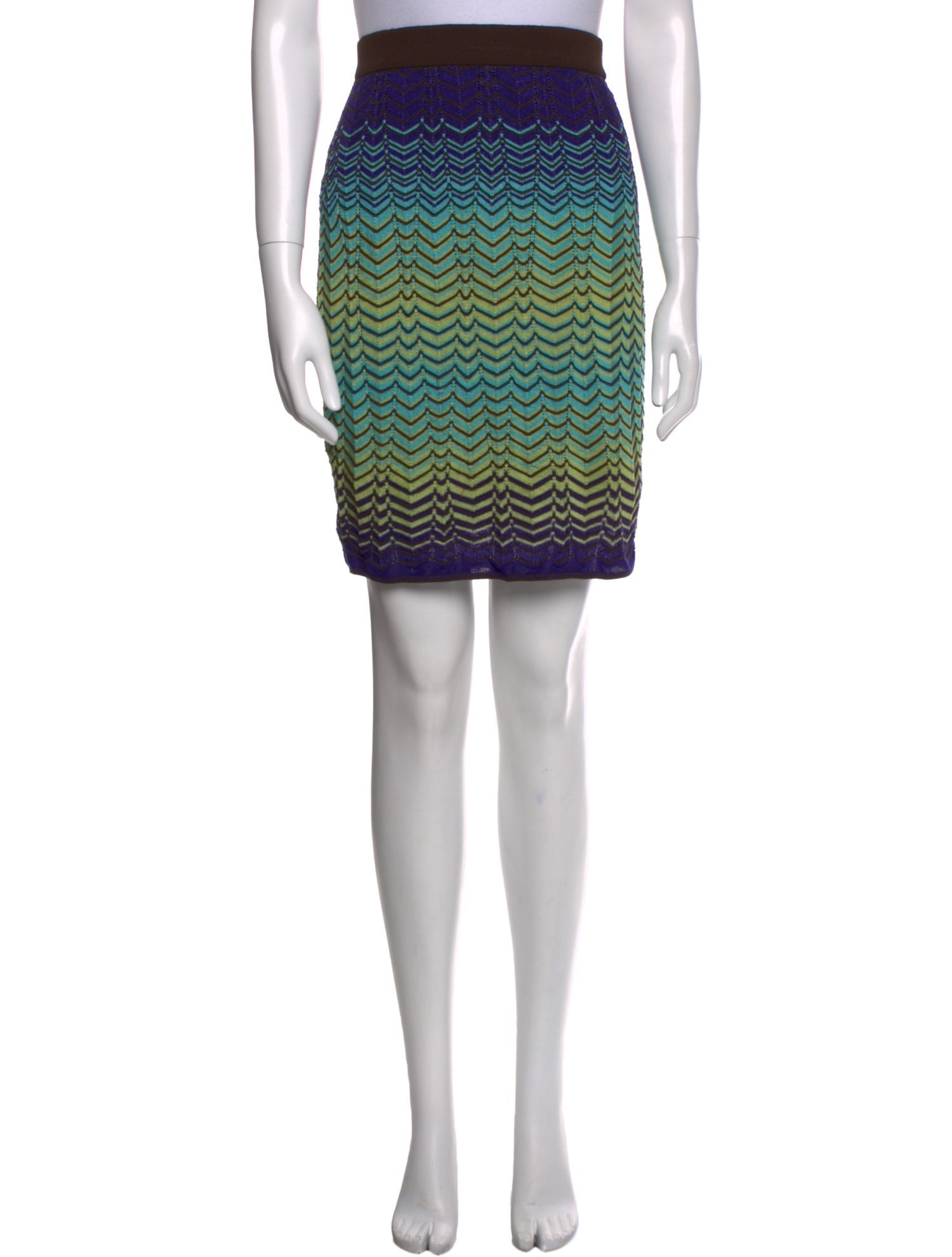 M Missoni Striped Knee-Length Skirt