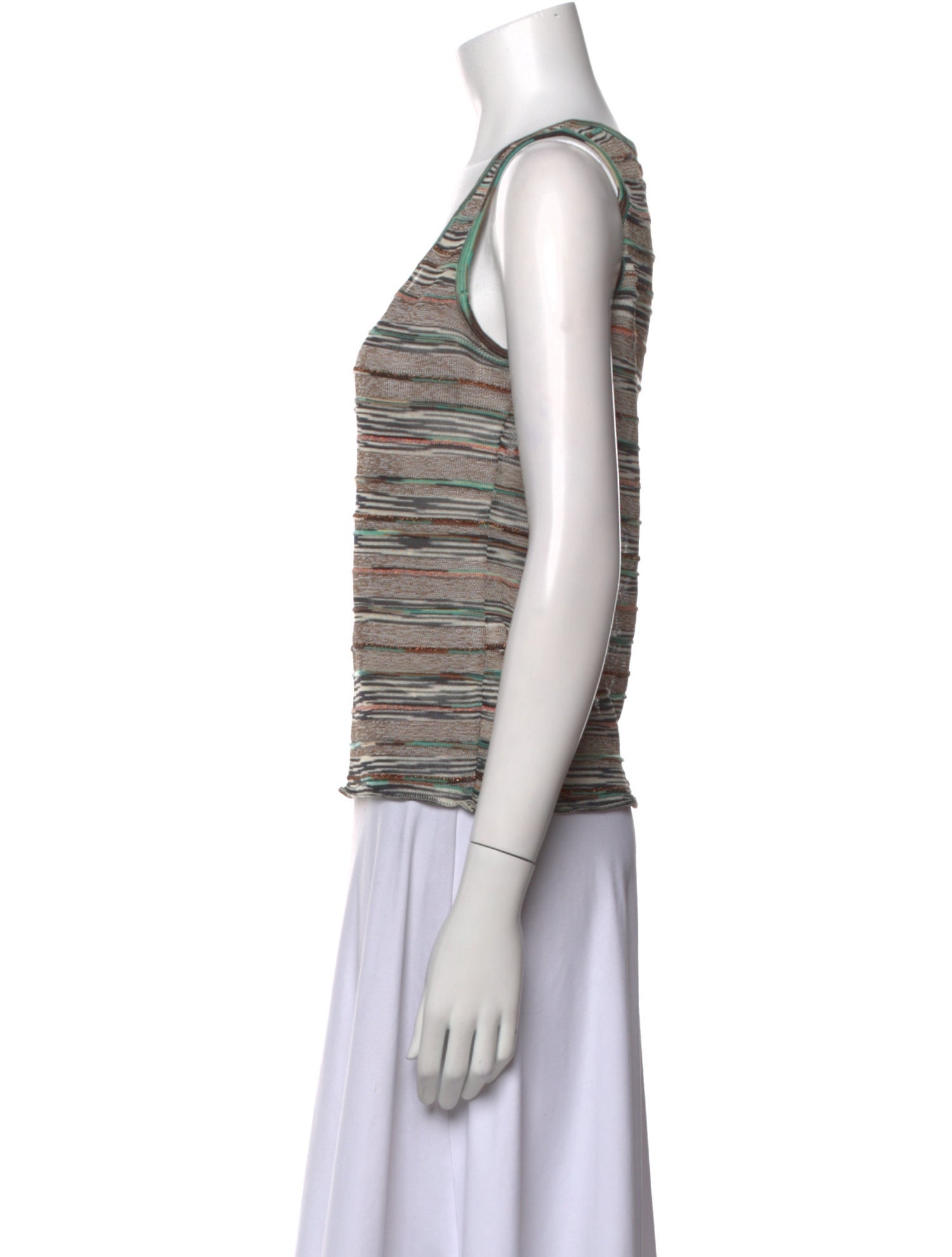 M Missoni Striped Scoop Neck Top
