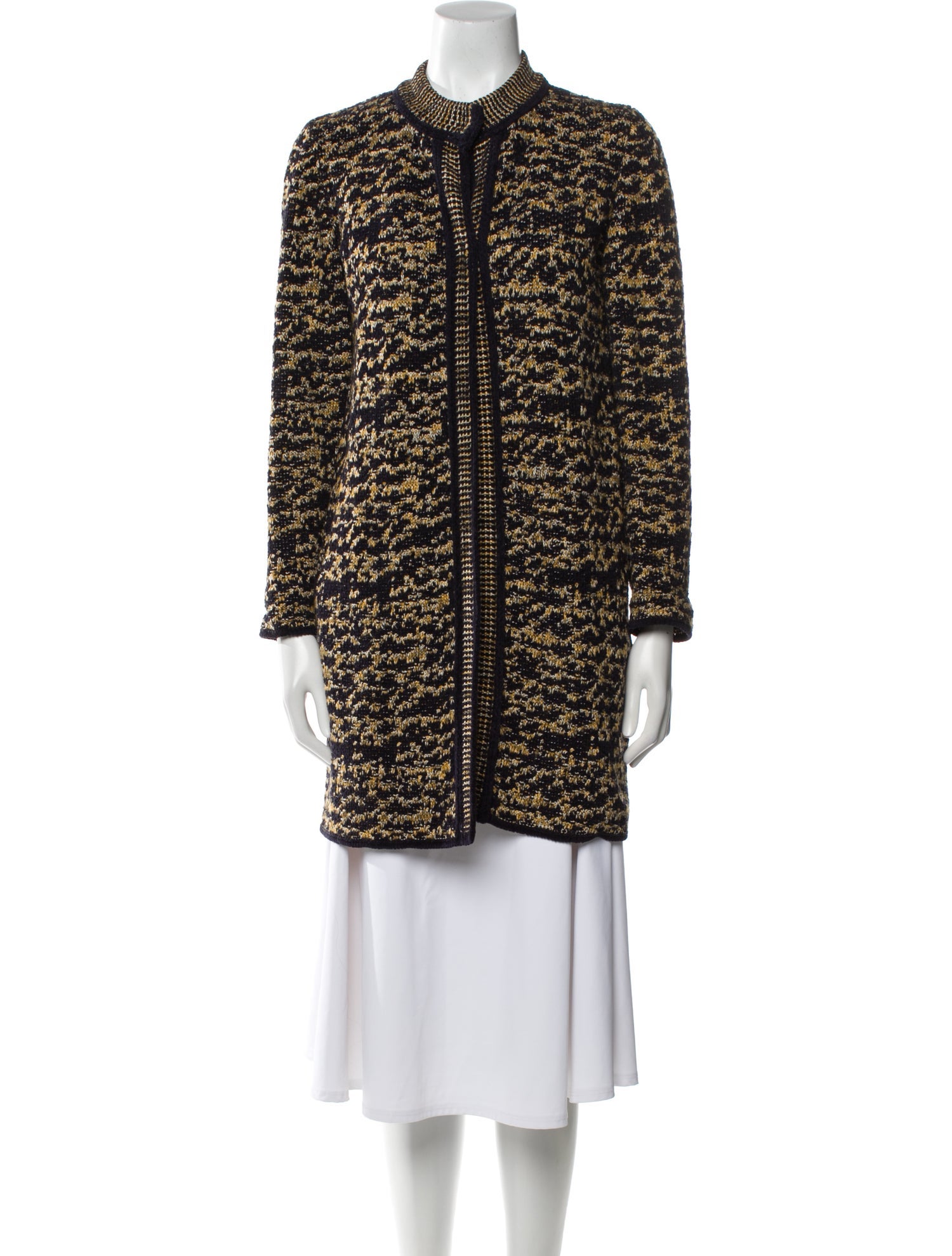 M Missoni Merino Wool Tweed Pattern Coat