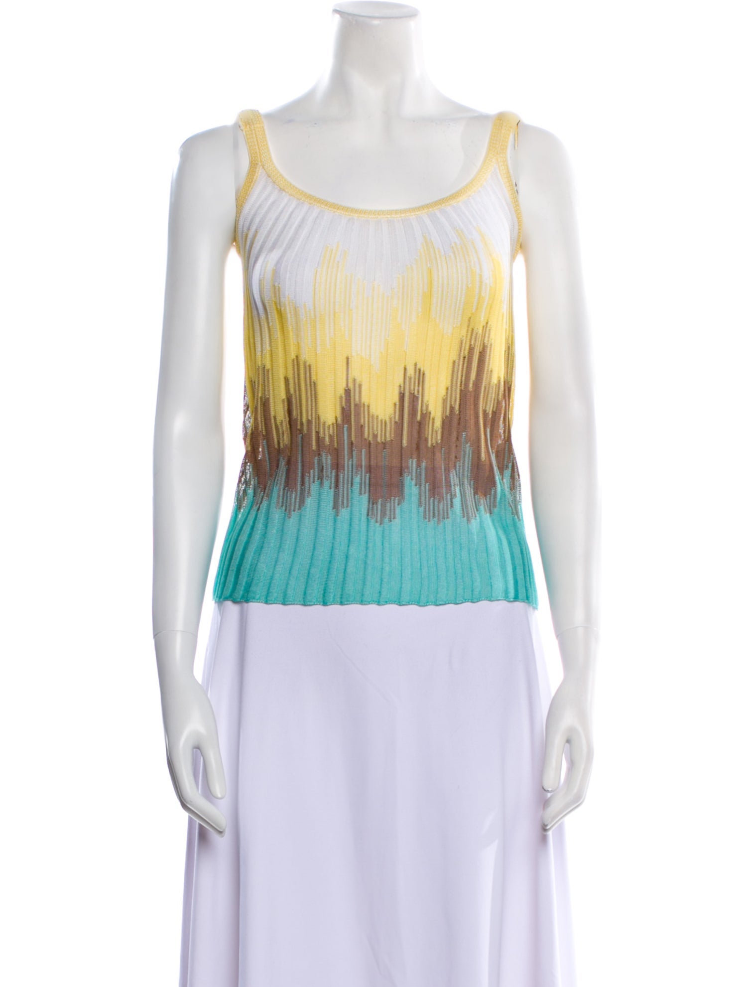 M Missoni Printed Scoop Neck Top
