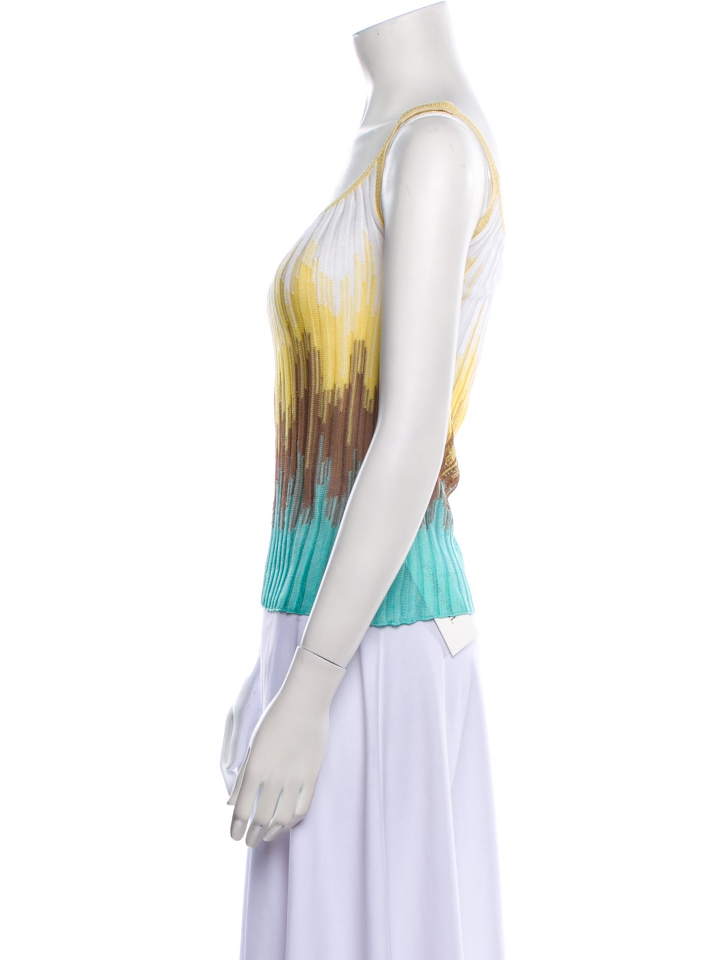 M Missoni Printed Scoop Neck Top