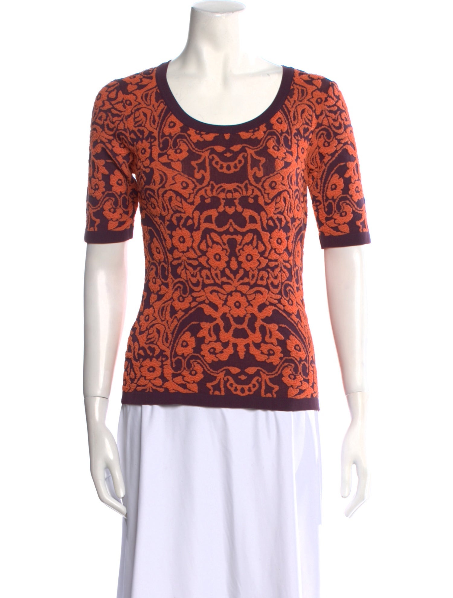 M Missoni Paisley Print Scoop Neck T-Shirt w/ Tags