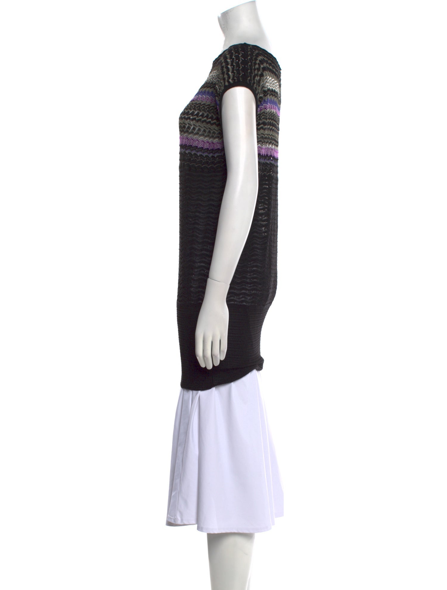 M Missoni Striped Bateau Neckline Tunic