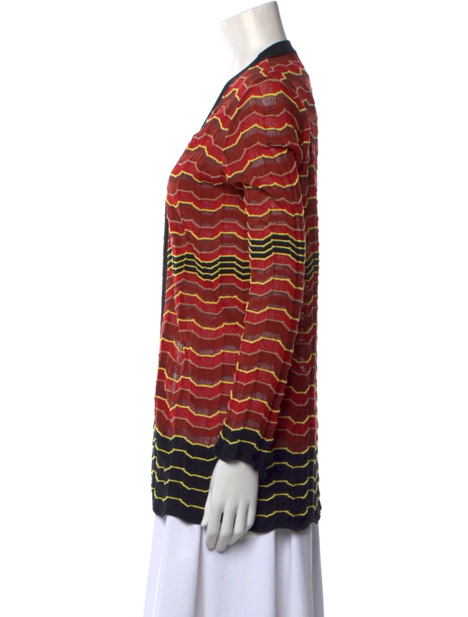M Missoni Striped Open Front Sweater