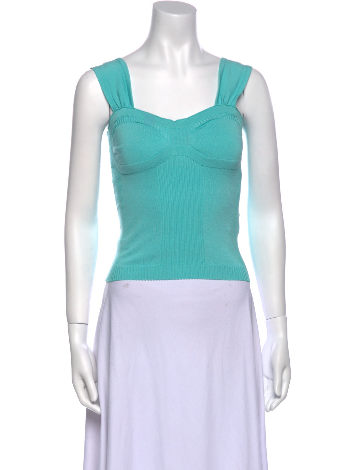 M Missoni Square Neckline Sleeveless Crop Top