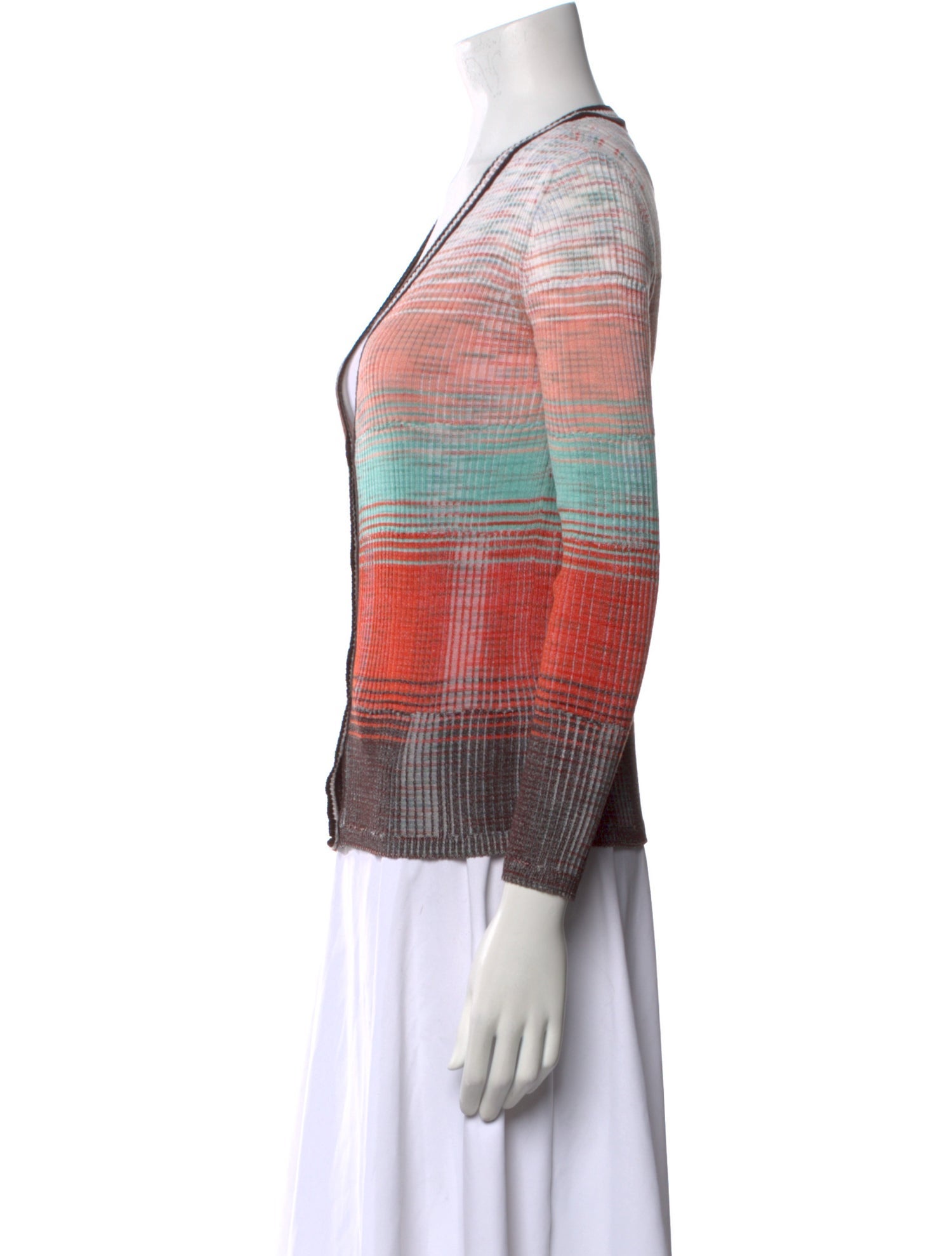 M Missoni Striped V-Neck Sweater
