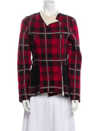 M Missoni Wool Plaid Print Blazer
