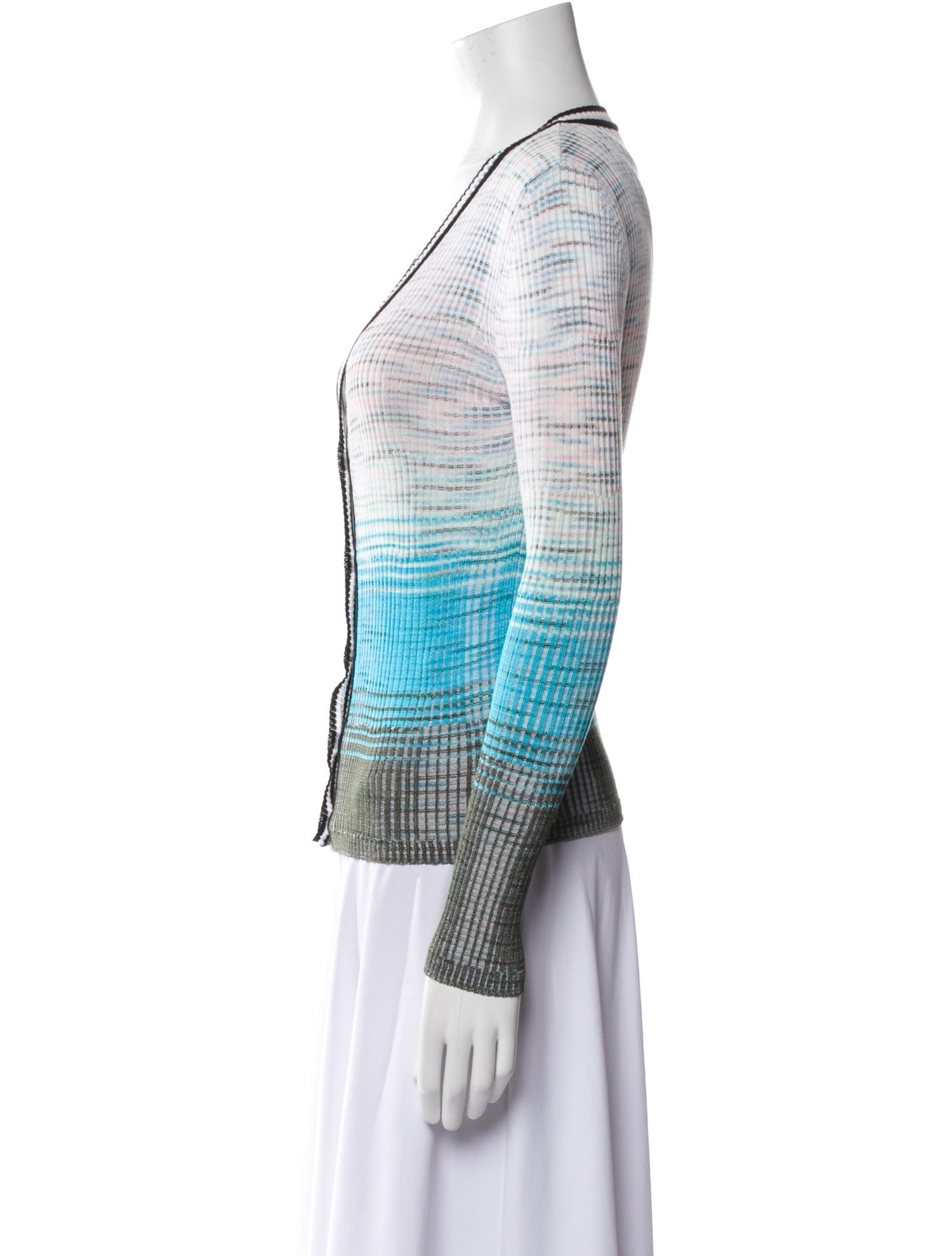 M Missoni Striped V-Neck Sweater