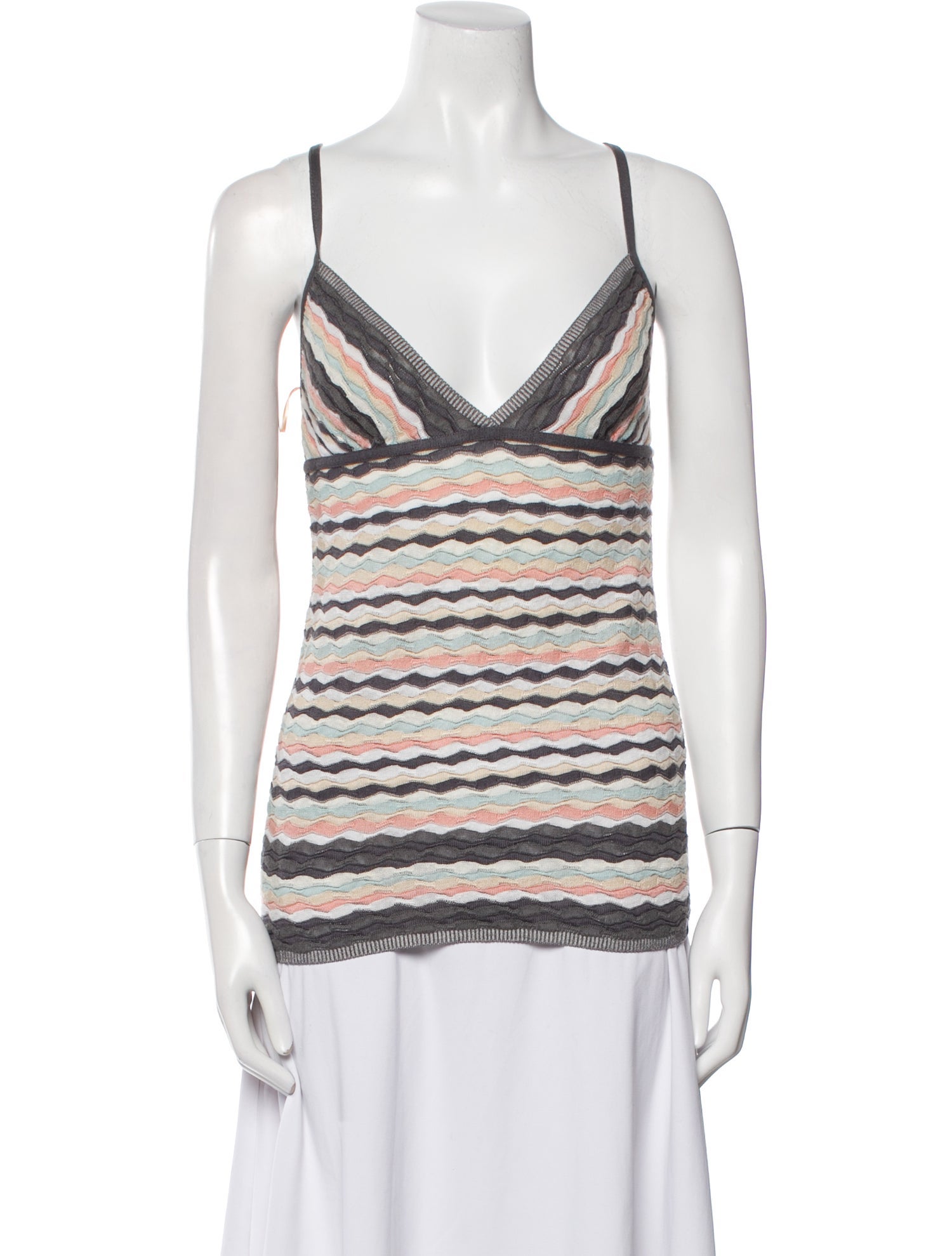 M Missoni Striped V-Neck Top