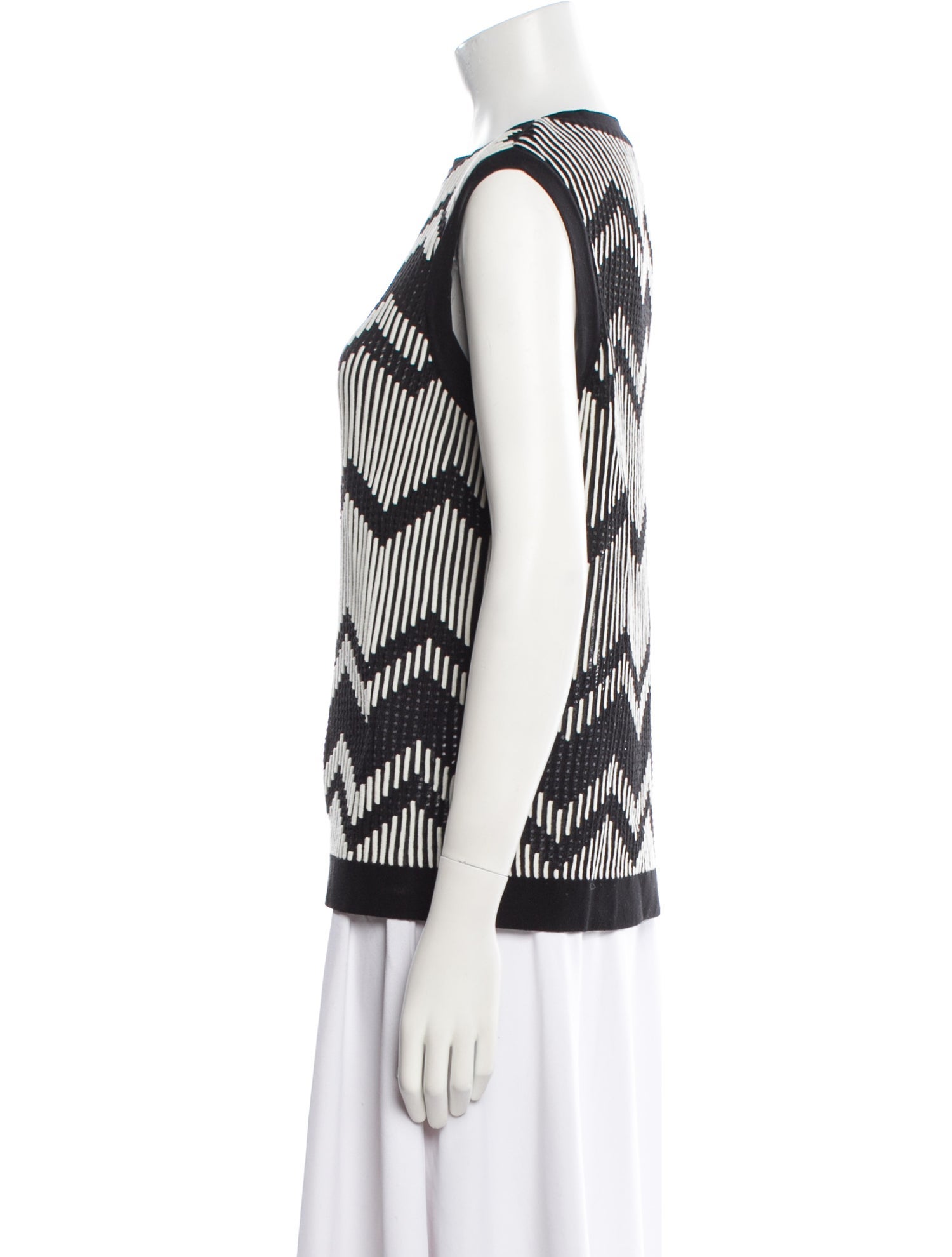 M Missoni Striped Bateau Neckline Top