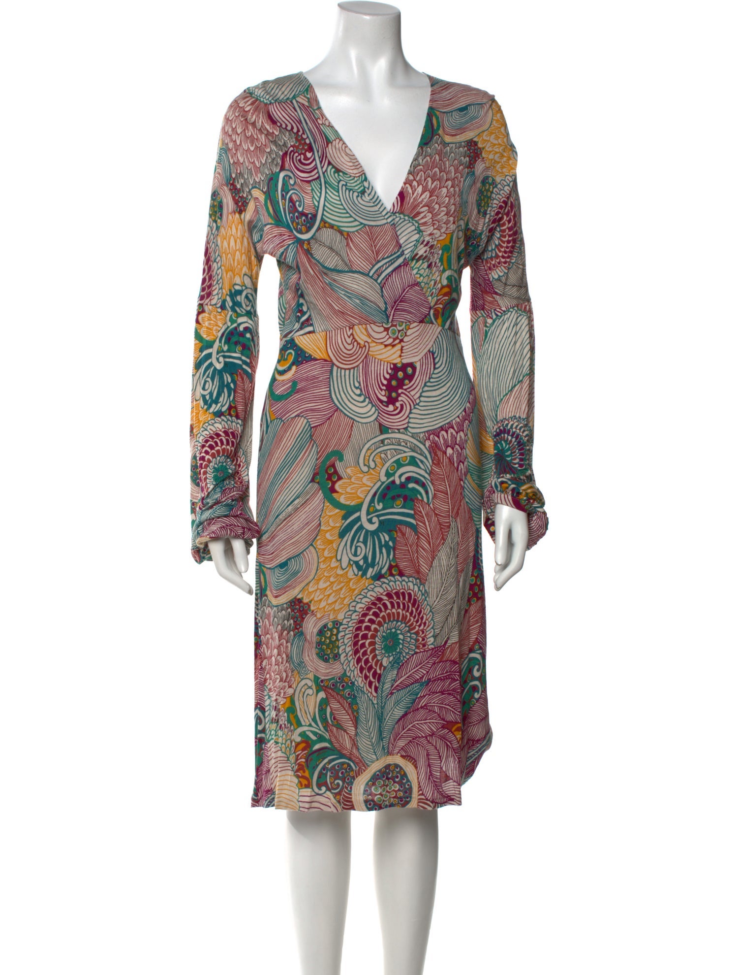 M Missoni Paisley Print Midi Length Dress