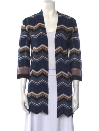 M Missoni Striped Open Front Sweater