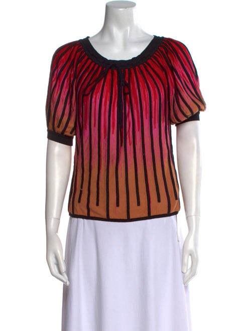 M Missoni Striped Scoop Neck Blouse