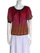 M Missoni Striped Scoop Neck Blouse