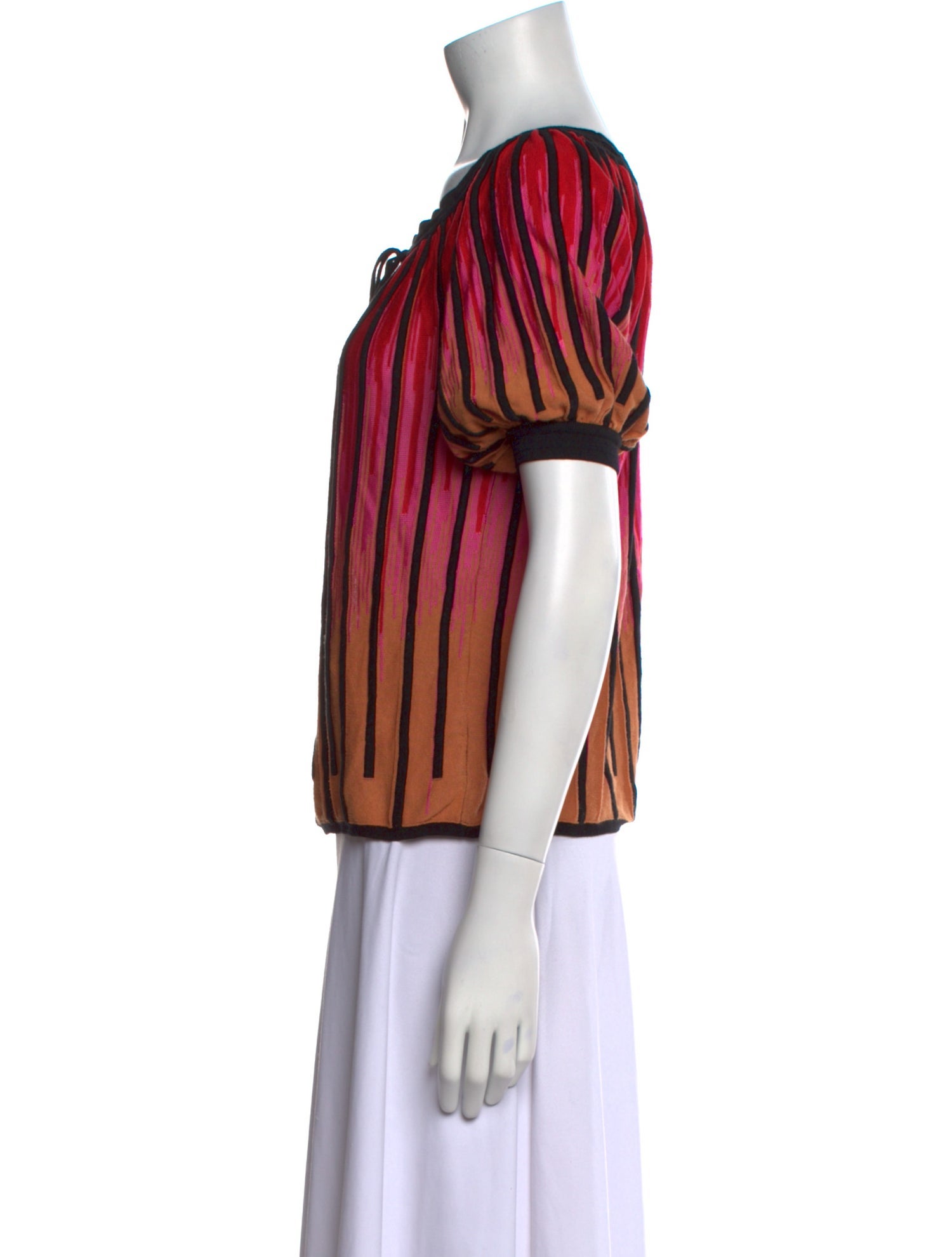 M Missoni Striped Scoop Neck Blouse