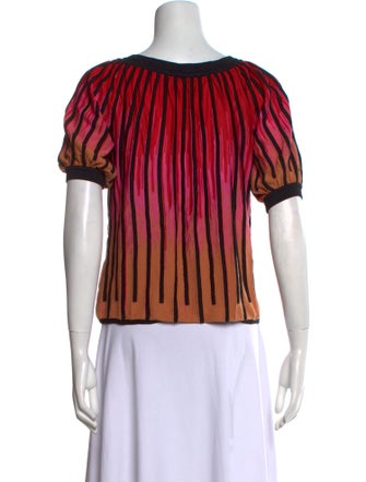 M Missoni Striped Scoop Neck Blouse