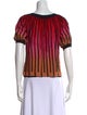 M Missoni Striped Scoop Neck Blouse