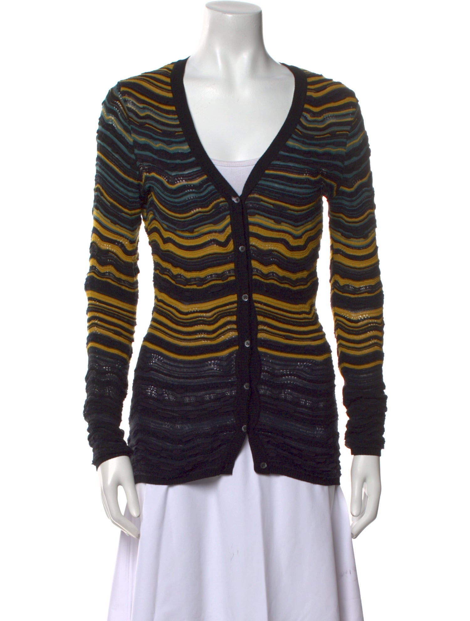 M Missoni Striped V-Neck Sweater