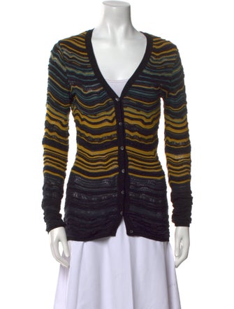 M Missoni Striped V-Neck Sweater