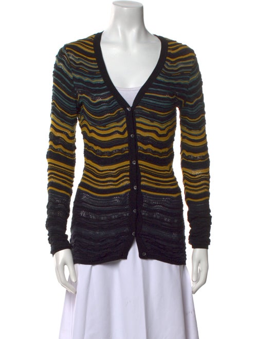 M Missoni Striped V-Neck Sweater