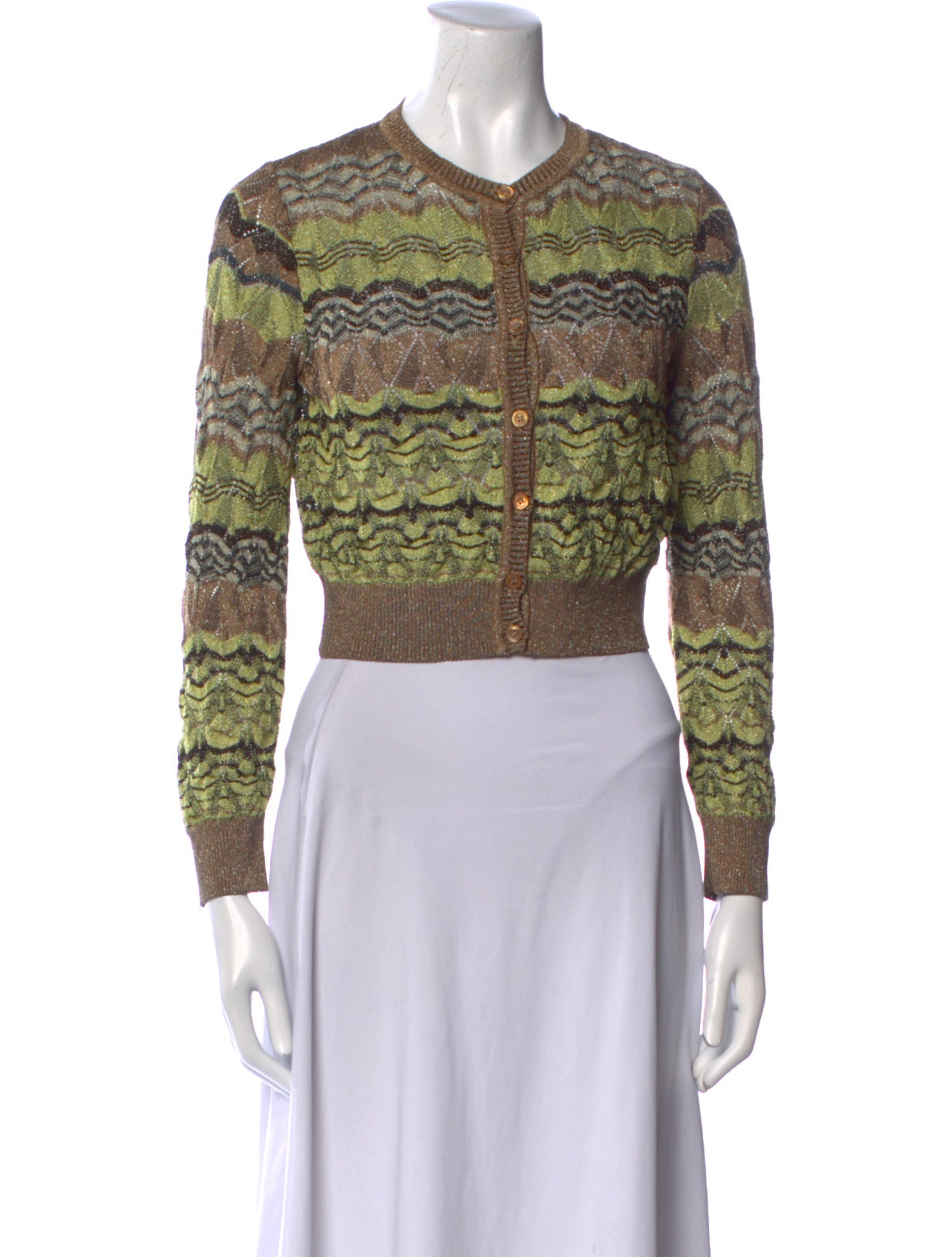 M Missoni Printed Crew Neck Sweater