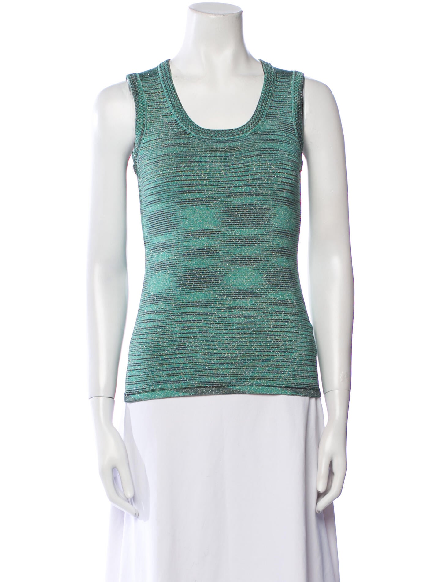 M Missoni Printed Scoop Neck Top