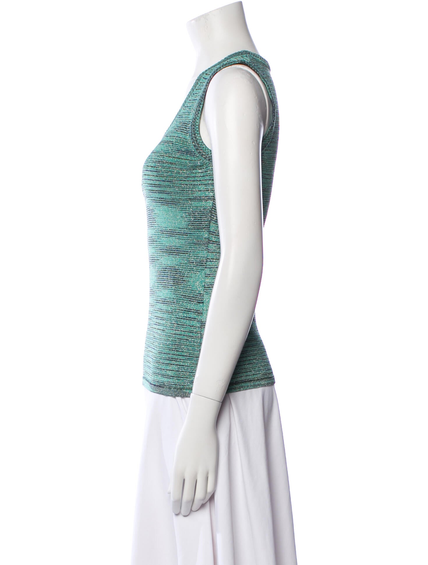 M Missoni Printed Scoop Neck Top