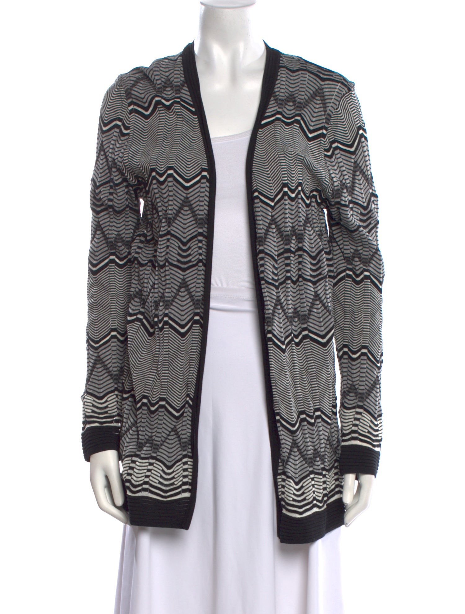 M Missoni Printed Open Front Sweater