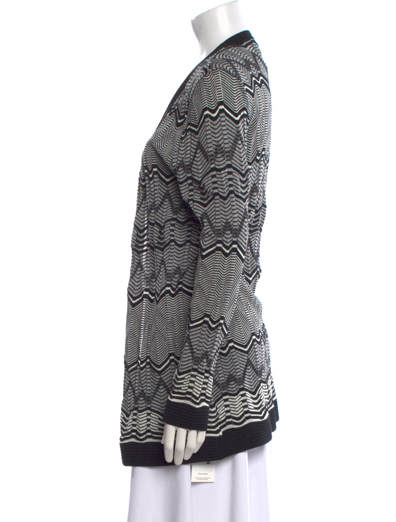 M Missoni Printed Open Front Sweater