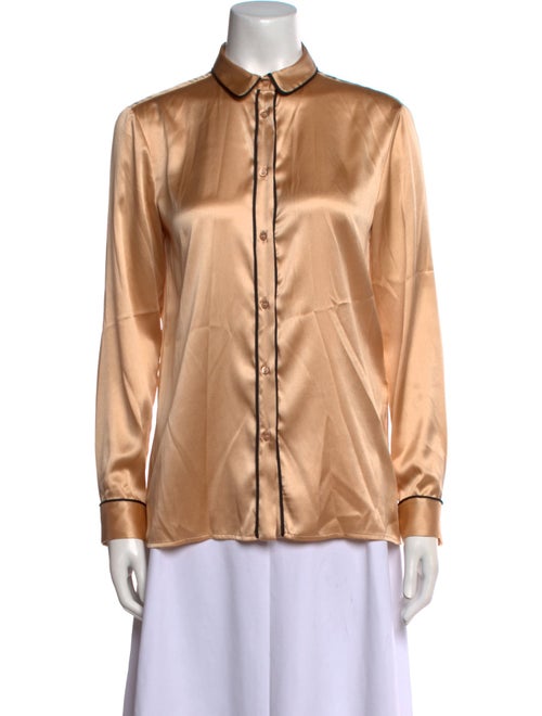 M Missoni Silk Long Sleeve Button-Up Top