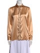 M Missoni Silk Long Sleeve Button-Up Top