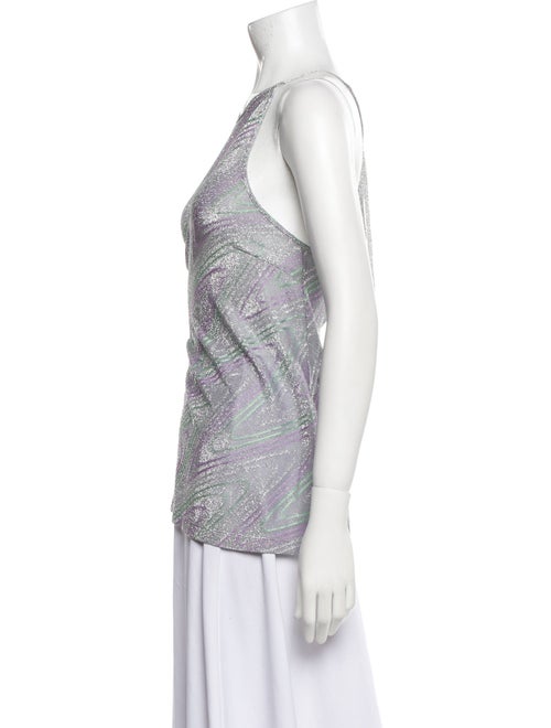 M Missoni Printed Bateau Neckline Top