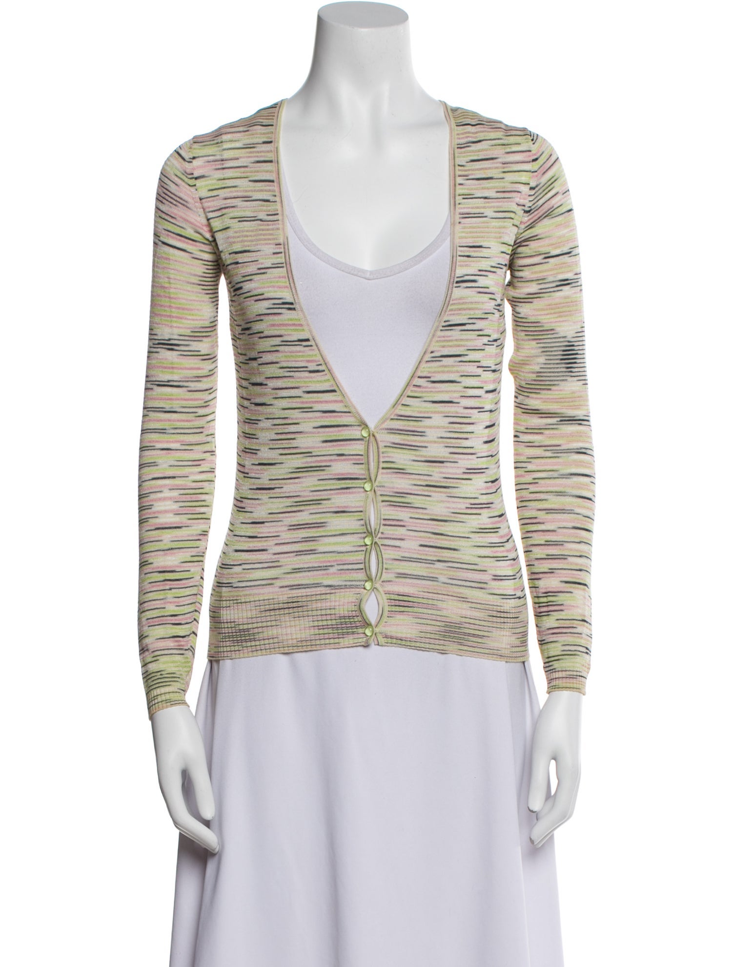 M Missoni Striped V-Neck Sweater