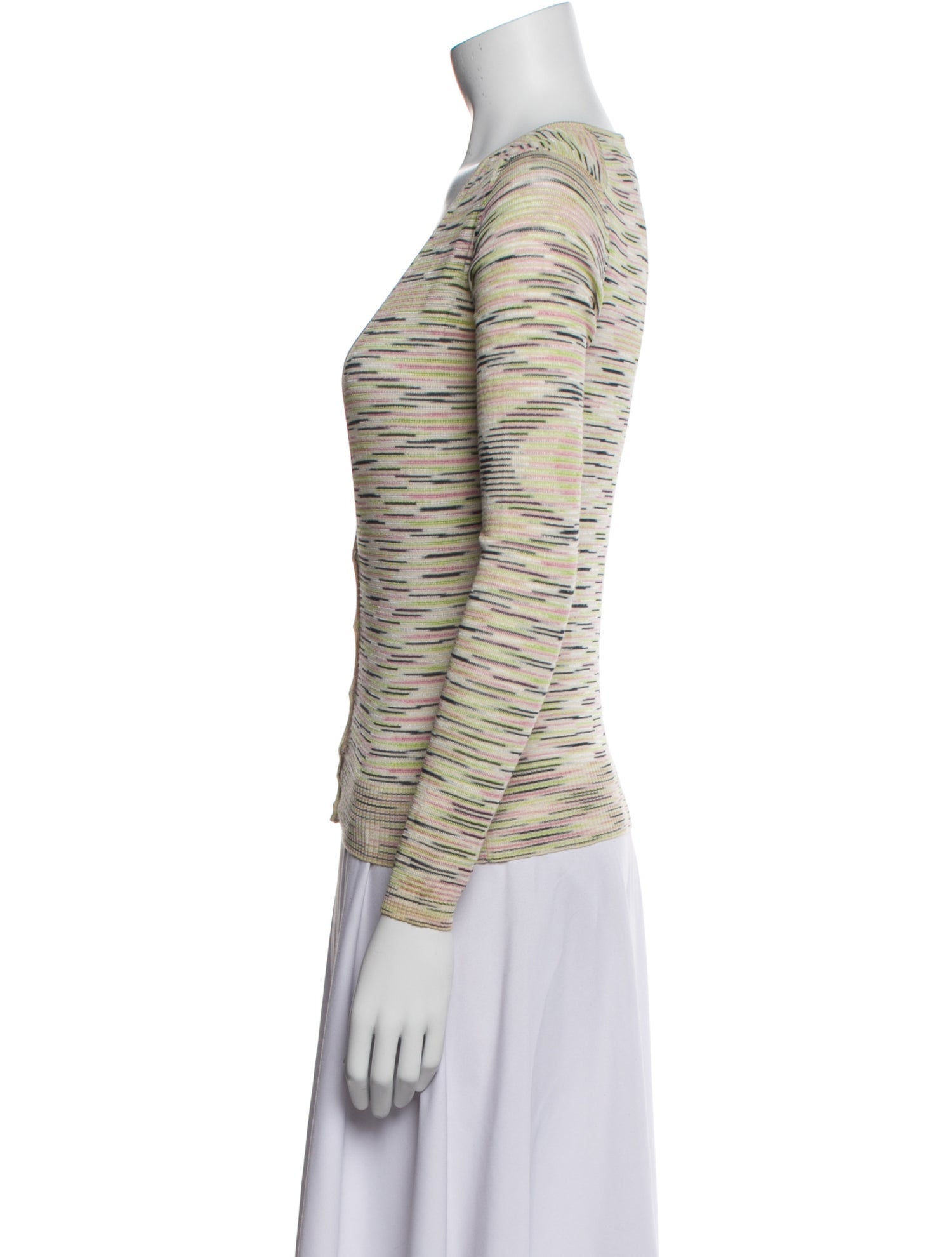 M Missoni Striped V-Neck Sweater