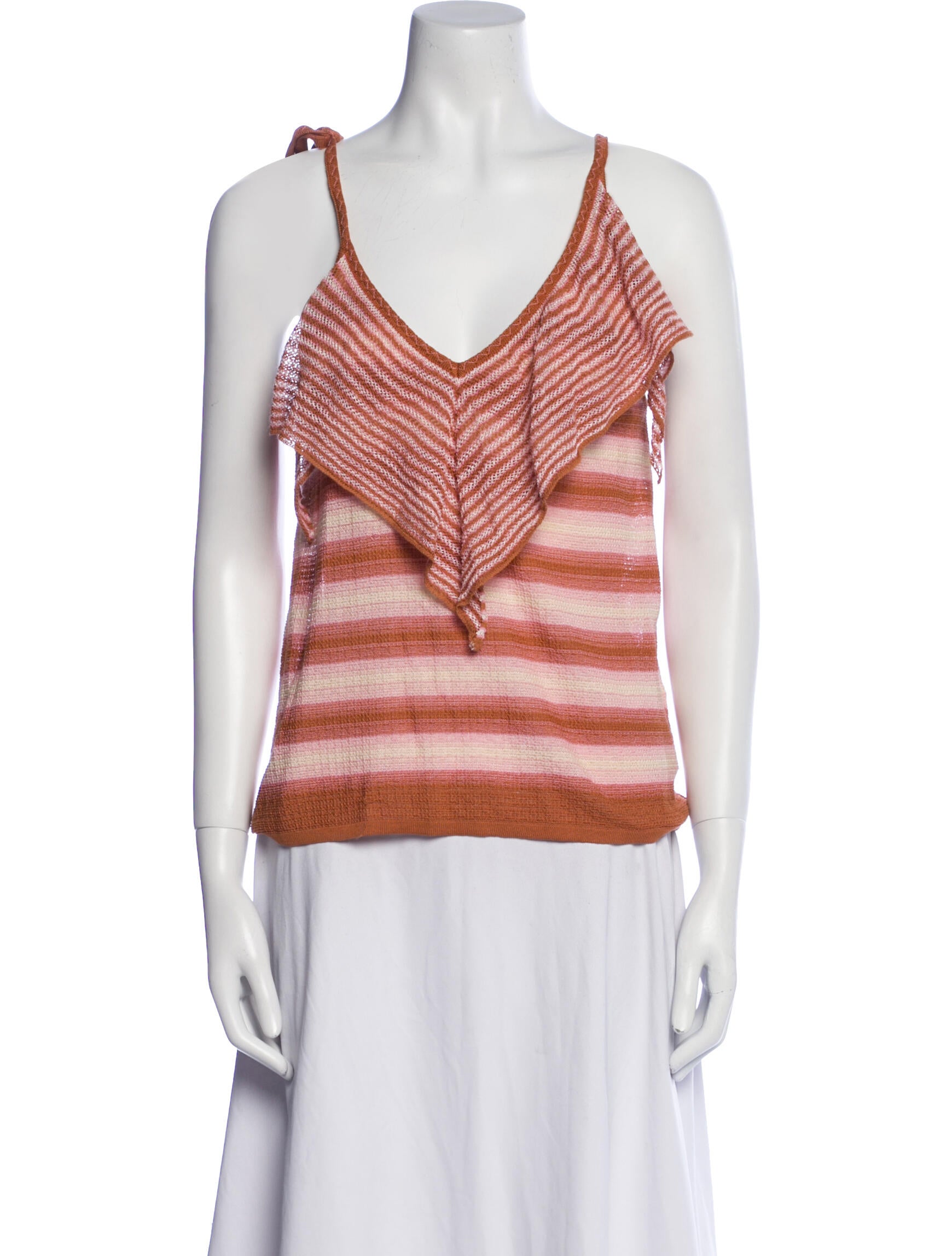 M Missoni Striped V-Neck Top