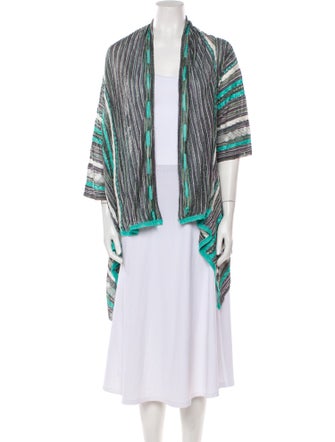 M Missoni Striped Open Front Sweater